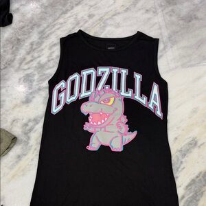 Godzilla Sleeveless Black Shirt size xs
